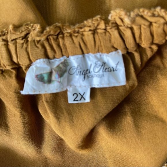 SOLD!!!  Angel Heart Boho Top, Nutmeg, Embroidered - Picture 8 of 9